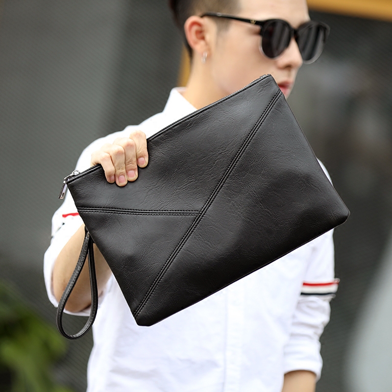 韓版文件包時尚男士手拿包手拿ipad包公文包男女包單肩斜跨包潮