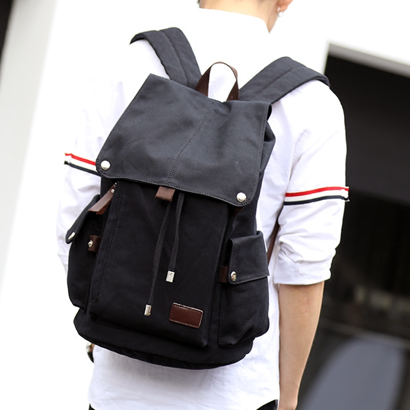 韓版男士背包休閑雙肩包男時尚帆布男包旅行包電腦包潮流學生書包